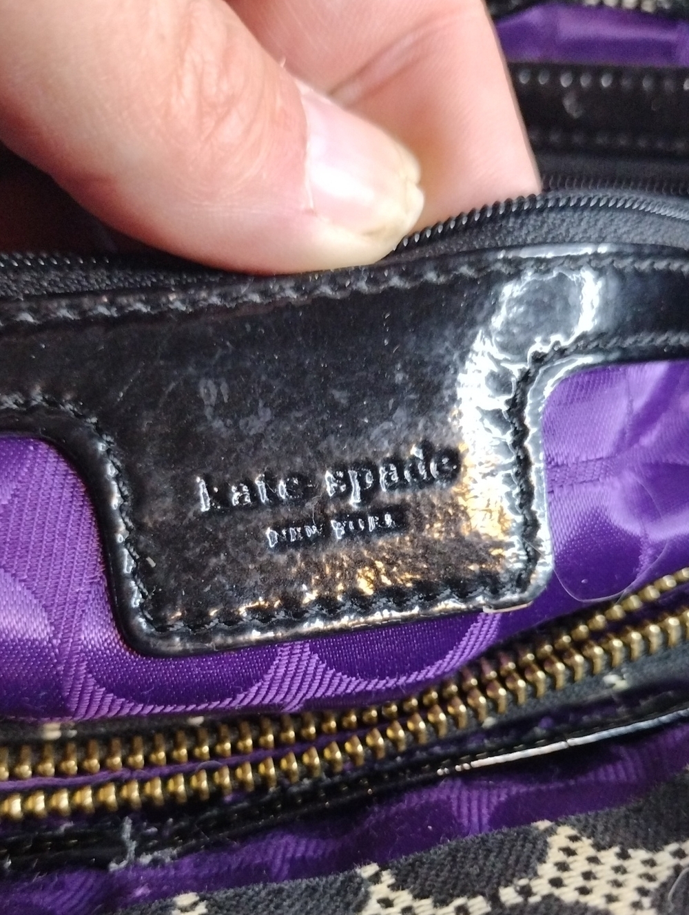 kate spade Black and Cream Patterned Shoulder Bag - Picture 11 of 11